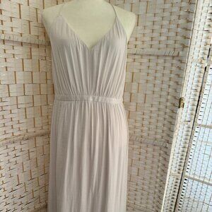 NWT Kimchi Blue White Silk Midi Dress, Open Back - Women's Size 10